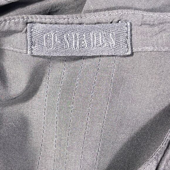 CP Shades Gray V-Neck Pleated Longline Rayon Regina Tunic Top Blouse Size XS - Picture 4 of 8